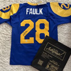 Los Angeles Rams Marshall Faulk Autographed Jersey