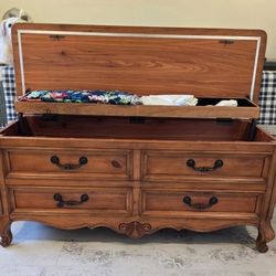 Vintage Lane Cedar Blanket Chest With False Drawers
