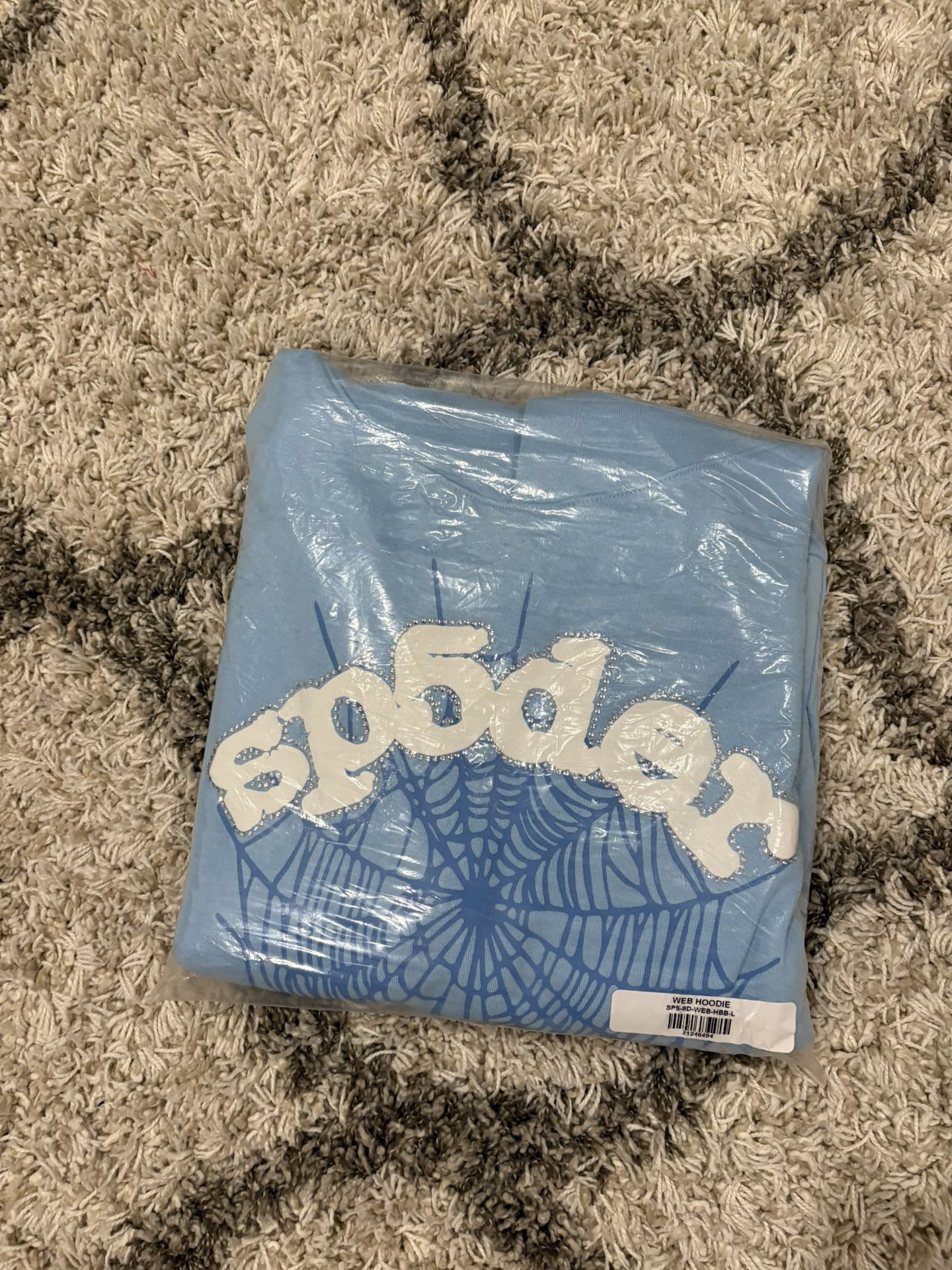 Baby Blue Spider Hoodie L