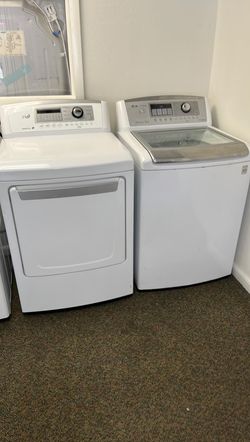 LG Top Load Washer & Dryer Set – Direct Drive + Sensor Dry, White