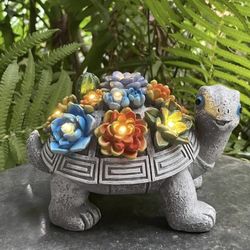 Solar Turtle Statue. New.