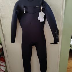 RVCA Chest Zip Wetsuit 4/3 NWT. Size M