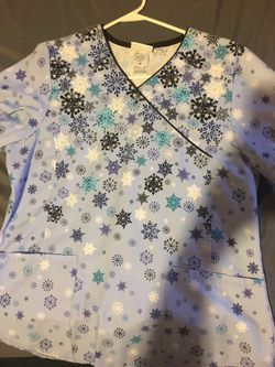 Snow flake medical scrub top