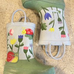 Toddler Rain Boots Cat & Jack Infant Sz 6 Ladybug Flower