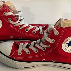 Converse All Star Hi Top Sneaker Women's Red Chuck Taylor Skater Shoe Size 6.5