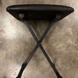 Adjustable X-Style Piano Stool with Thick Padded Cushion Foldable