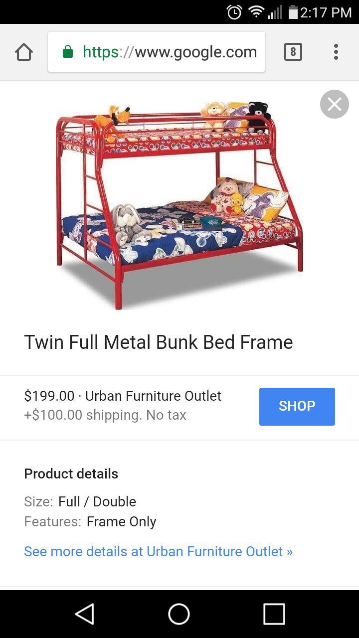 Twin Full Metal Bunk Bed