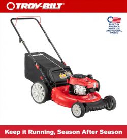 Troy-Bilt Red Lawn Mower with Briggs & Stratton Engine - Runs Great!