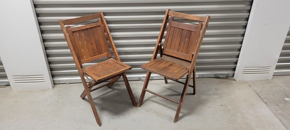 Antique Wooden Folding Chairs