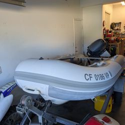 Super Clean Aluminum Hall Inflatable Dinghy With 15 HP Yamaha Outboard
