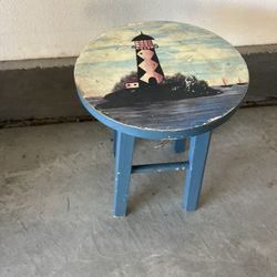 Little Stool W/ Light House Picture 