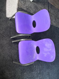 Purple Plastic Kids School Chairs Set of 2