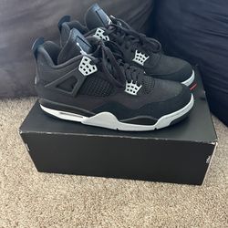Brand New Jordan 4 Black Canvas Size 10.5