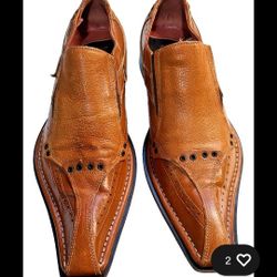Jo Ghost Leather Square Toe Dress Shoes in Size 42 Made In Italy