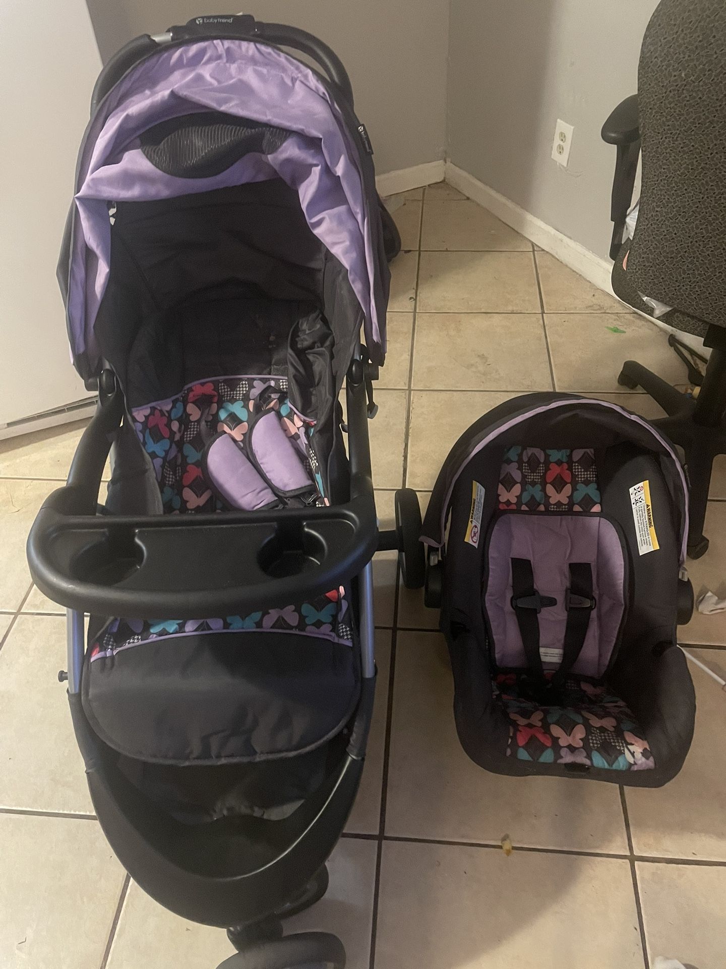 Car Seat And Stroller Baby For Butterfly Combo