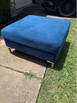 Blue Ottoman Square Cushion Bench