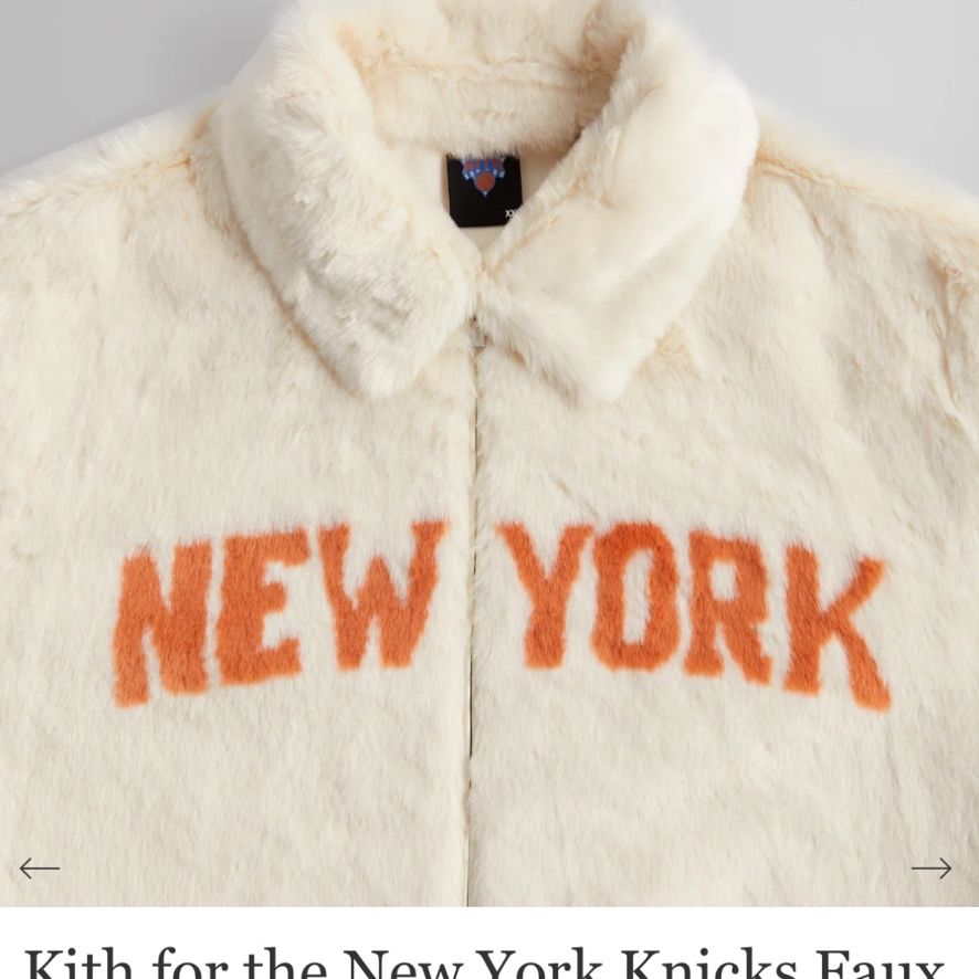 KITH For The New York Knicks Faux Fur Coaching Jacket for Sale in