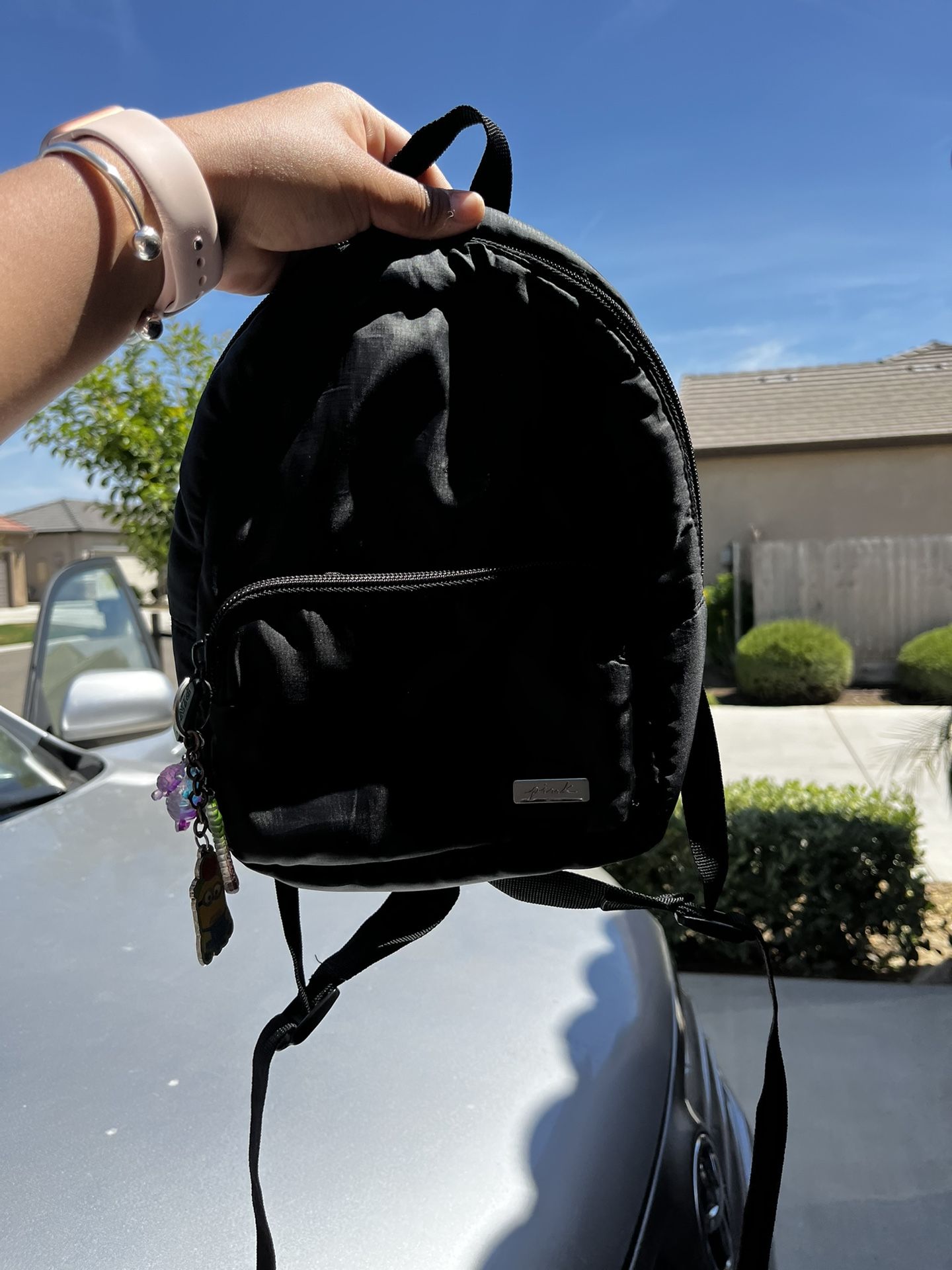 Black Mini Backpack (PINK)