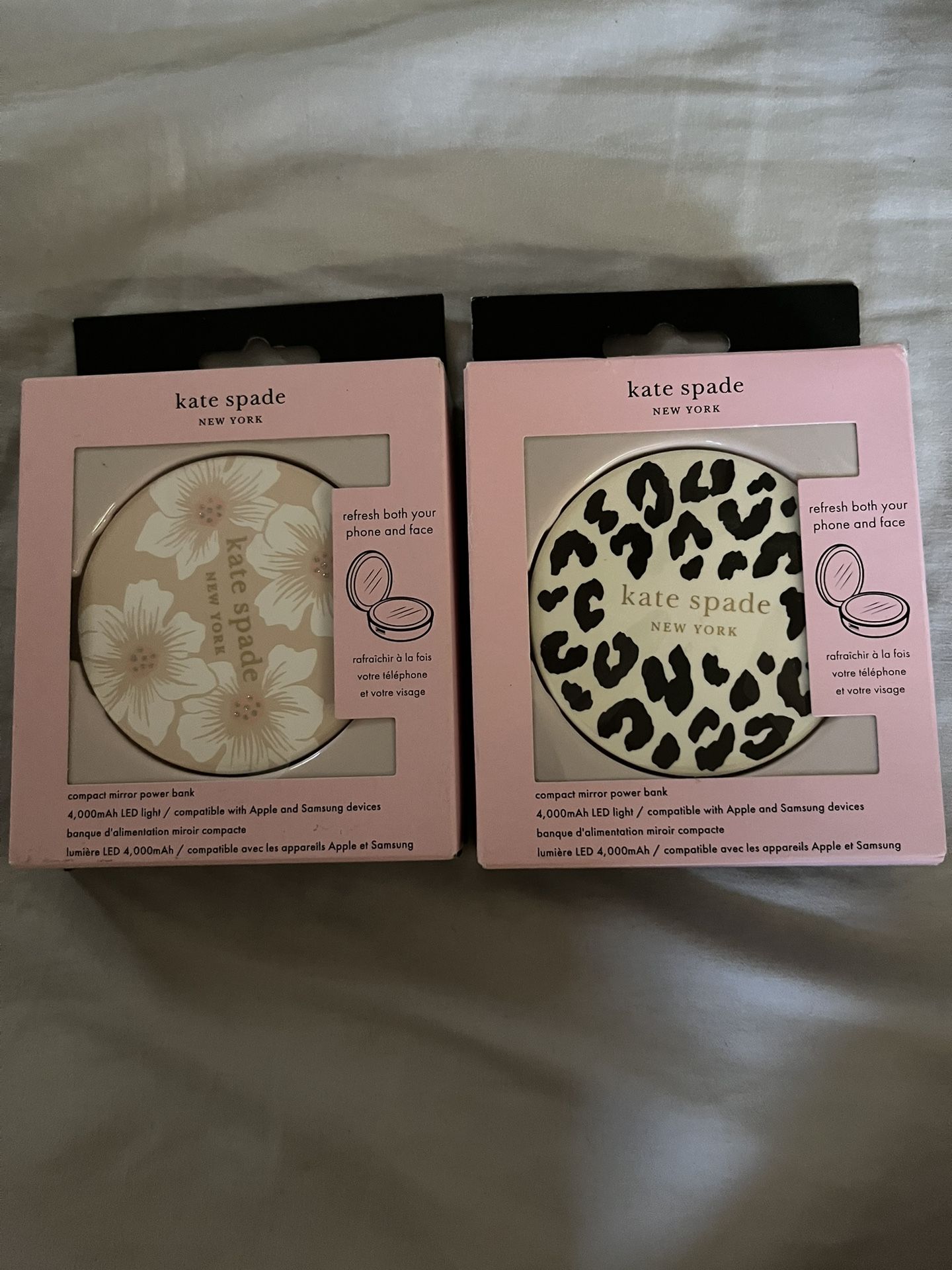 kate spade mirror and portable charger compact