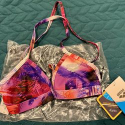 NEW With Tags Arena Tie Back Swimsuit Top Tropical Print XS