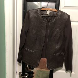 Leather Sweater/ Jacket Sz Large 