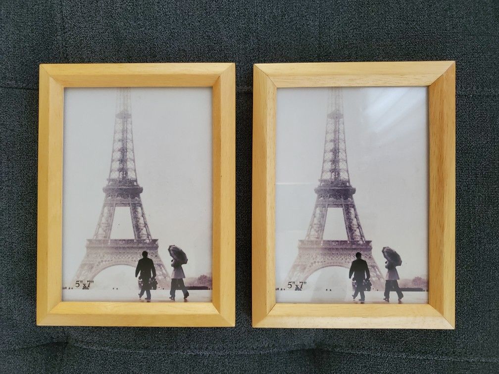 2 Solid Wood Photo Frames 5x7"