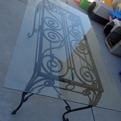 Wrought Iron With glass Dinner Table