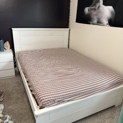 Max & Lilly Full Size Bed Frame In White Wash 