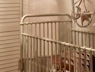 Pottery Barn White Metal Baby Crib