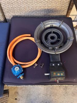 Cast Iron Outdoor Propane Burner Kit with Hose and Regulator