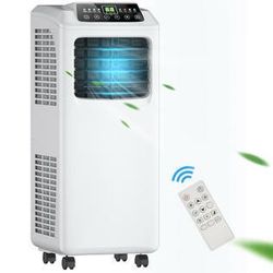  9000 BTU Portable Air Conditioner & Dehumidifier Function Remote W/ Window Kit