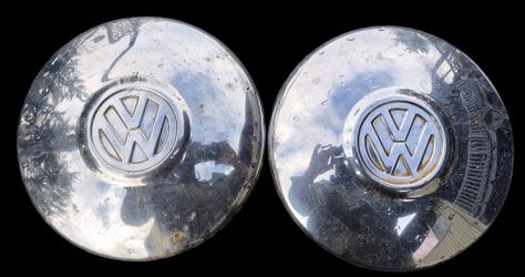 2 Vintage Volkswagen Beetle hubcaps Pair Set