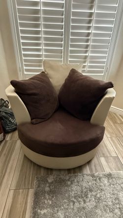 Custom Barrel Swivel Accent Chair