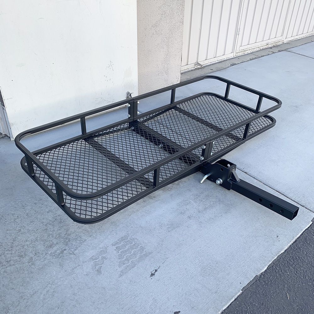 New $109 Heavy Duty 60x25 Inch Folding Cargo Rack Carrier 500 Lbs Capacity 2 Inch Hitch Receiver Luggage Basket 