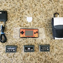 RARE & MINT Condition Nintendo Flame Gameboy Micro Set.
