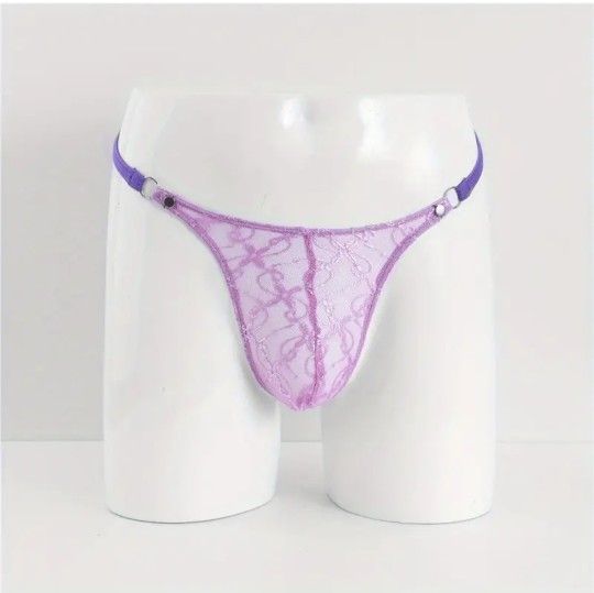 Men's Lace Thong, Low Waist, Exposed Buttocks #3