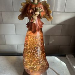 Vintage Cracker Barrel Acrylic Harvest Angel Glitter Lamp