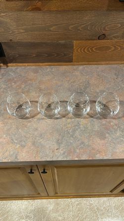 Set of 4 Clear Glass Tumblers