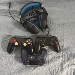 PS4 Controllers And Beexelent Headset 