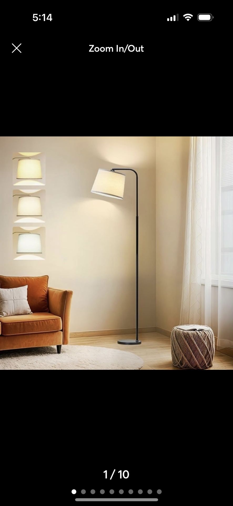 Floor Lamp for Living Room with 3 Color Temperatures LED Bulb,Standing Lamp Tall