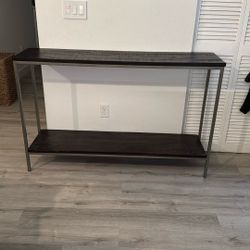 Walnut & Steel; Console Table 