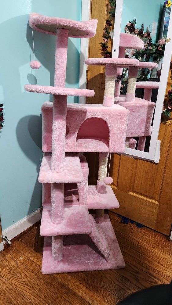 Pink Cat Play Tree