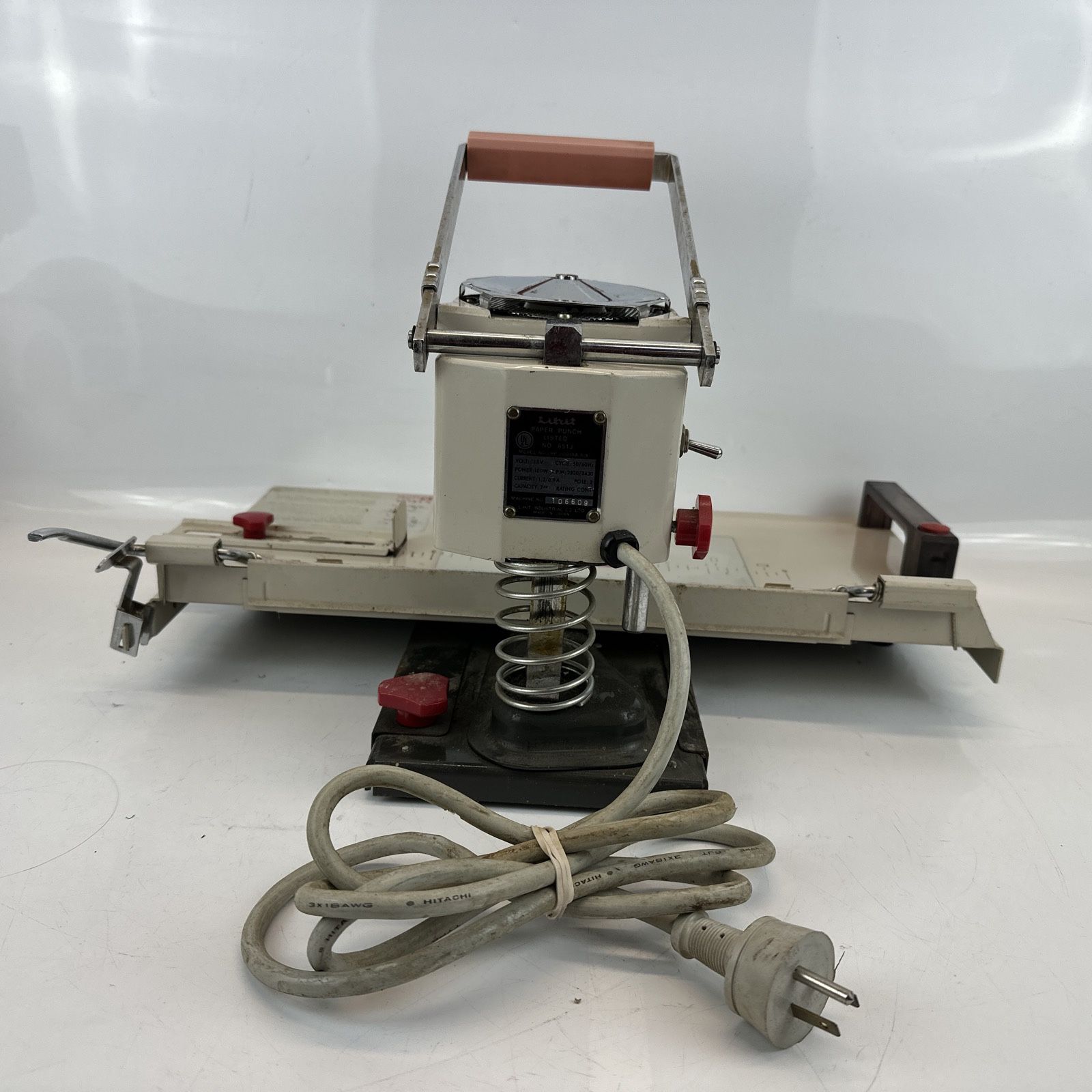 Vintage LIHIT Motorized Paper Drill Auto Punch Model LHP-2001AA-SIX Martin Yale