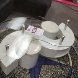 💥S SHAPED COFFEE TABLE WITH 2 STOOLS 