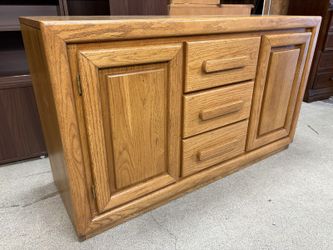 Solid Oak 3-Drawer Sideboard