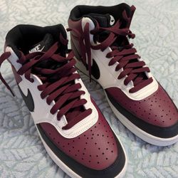 NIKE Court Vision LO NN Shoes Black/University Red/White/Maroon Size 9.5 Men