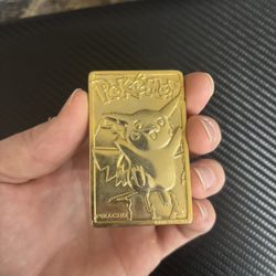 23k Gold Plated Pikachu Card