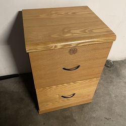 Wooden Filing Cabinet + Free Hanging Folders