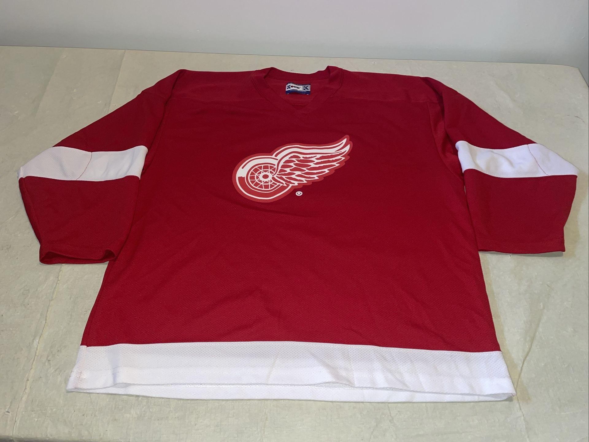 Detroit Red Wings Jersey Mens Xl Clean Miller Lite Logo On Back Nhl Vintage Kobe