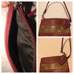 Coach authentic leather wristlet